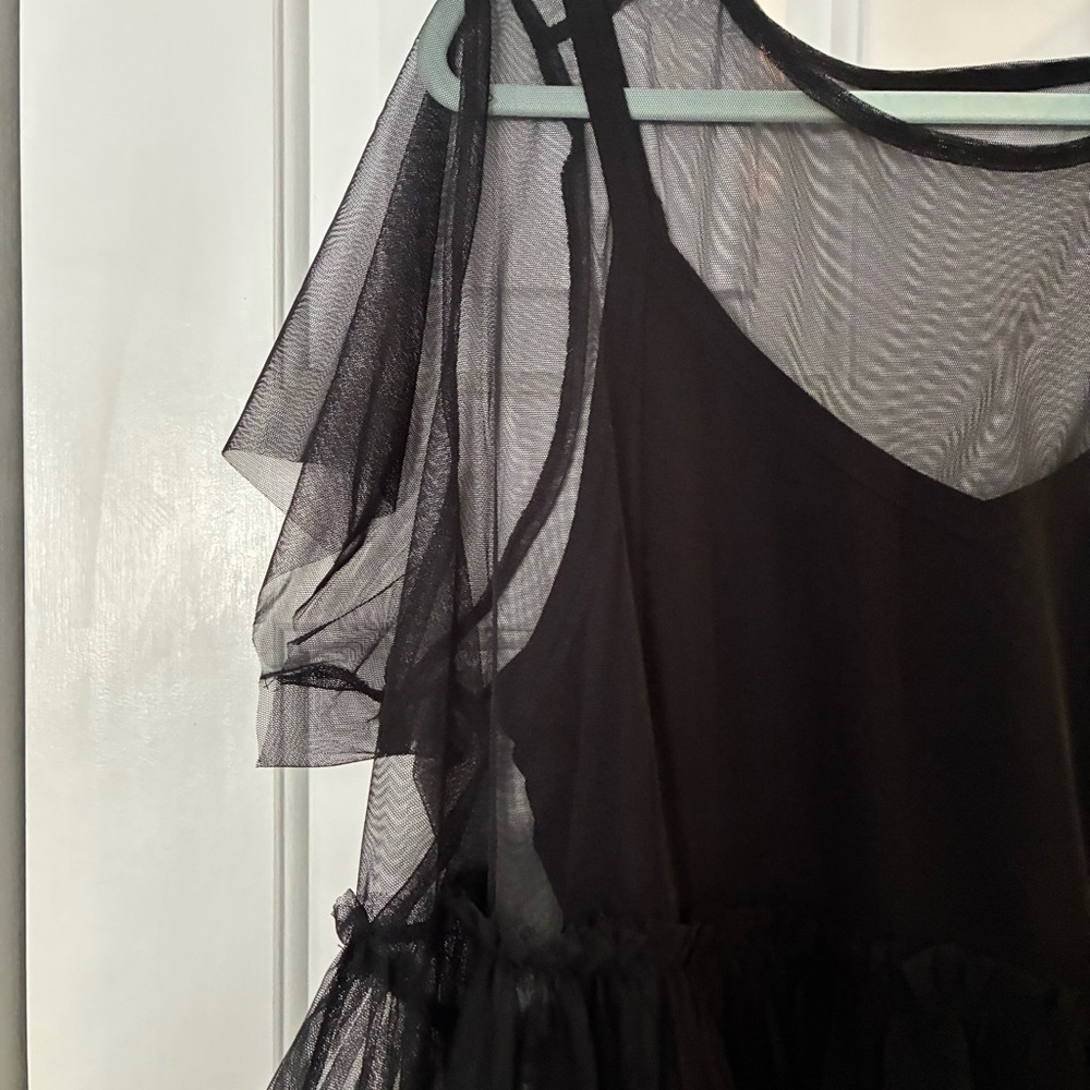 Torrid Elegant Black Mesh Overlay Midi Skater Dress 3X - Picture 4 of 10